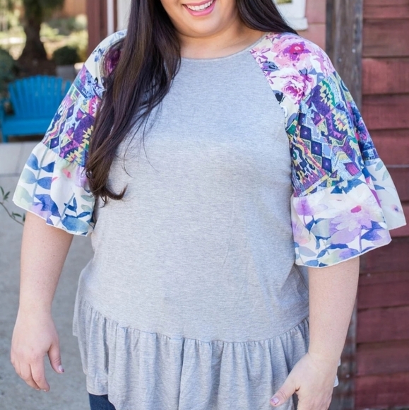 Egs by Eloges Women's Ruffle Sleeve Tunic - Picture 2 of 12